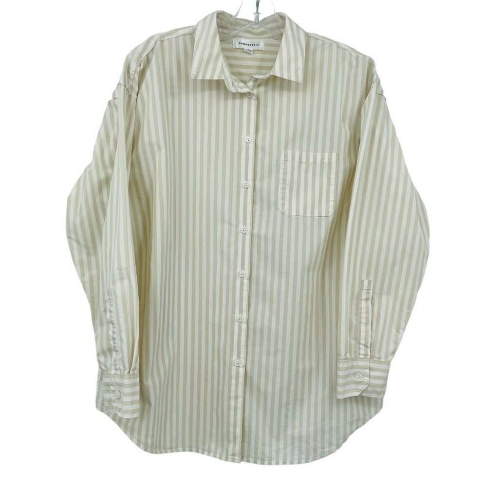 Summersalt The Perfect Boyfriend Shirt Size S Stripe Coastal‎ Beach Coverup